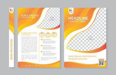 Wall Mural - Flyer poster pamphlet brochure cover design layout space for photo background, vector illustration template, A4 size