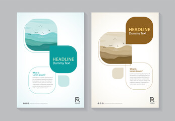 Wall Mural - Flyer poster pamphlet brochure cover design layout space for photo background, vector illustration template, A4 size
