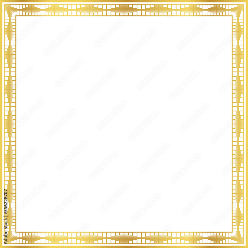 Luxury golden square frame botanic garden vingate pattern