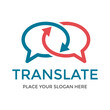 Translate vector logo template. This design use chat symbol. Suitable for language.