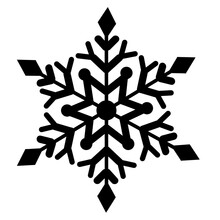 Watercolor Black Snowflake.	
