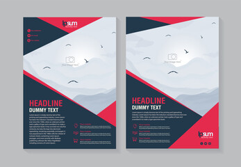 Wall Mural - flyer poster pamphlet brochure cover design layout space for photo background, vector illustration t