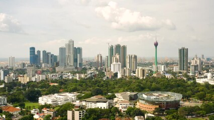 Wall Mural - Aerial view of Colombo and its skyscrapers