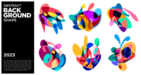 Leinwandbilder - Vector colorful abstract wave and fluid background vector set 2023