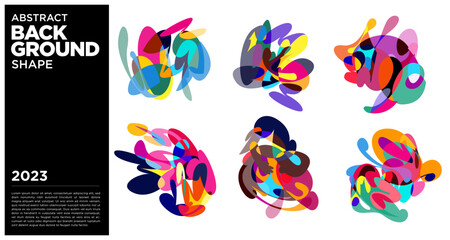 Leinwandbilder - Vector colorful abstract wave and fluid background vector set 2023