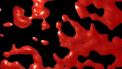 Poster - Simulation of red paint stains or blood on a black background.