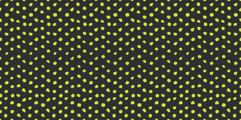 Poster - The yellow dots seamless pattern. Dotted casual hand-drawn pattern. For seamless print and interior design, textiles, packaging, pillows, notebooks.