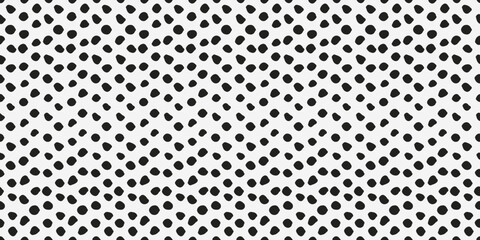 Leinwandbilder - The black dots seamless pattern. Dotted casual hand-drawn pattern. For seamless print and interior design, textiles, packaging, pillows, notebooks.