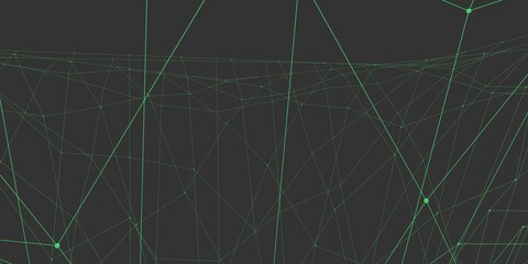 Poster - Grid of colored lines and dots on a gray background. Abstract background.