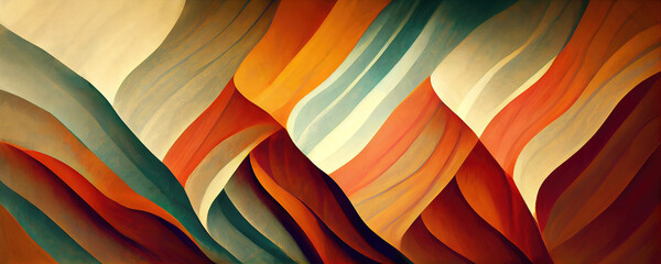 Wall Mural - Colorful organic lines as abstract wallpaper background illustration (Generative AI)