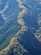 紅葉時期の奈良のナメゴ谷の空撮写真