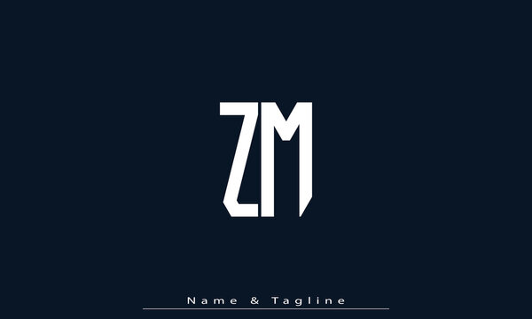 Alphabet letters Initials Monogram logo ZM , MZ