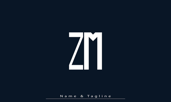 Alphabet letters Initials Monogram logo ZM , MZ