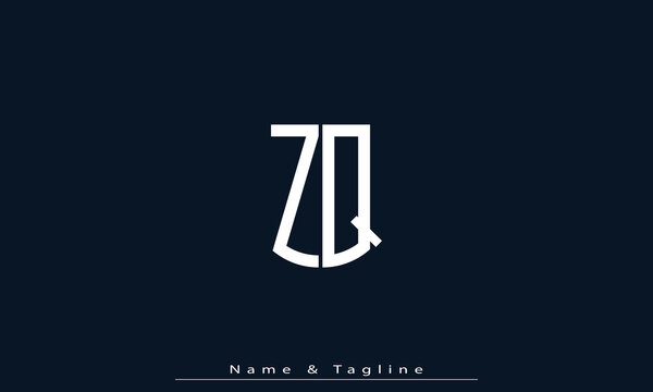 Alphabet letters Initials Monogram logo ZQ , QZ