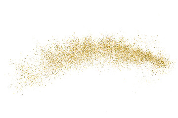 Wall Mural - Gold Glitter Texture Isolated On White. Goldish Color Sequins. Golden Explosion Of Confetti. Design Element. Celebratory Background. Vector Illustration, Eps 10.