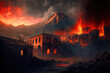 Erupting Volcano in Pompeii, a Tragedy Unfolds as Homes and Lives are Swept Away.
