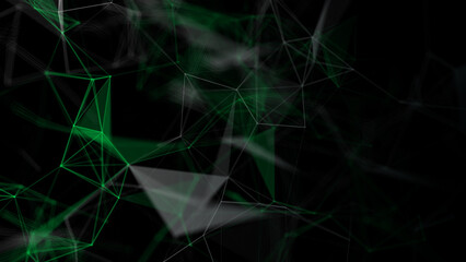 Poster - Abstract plexus geometry background. Digital technology network connection concept. 3D rendered illustration.