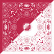 magenta bandana kerchief paisley fabric patchwork abstract vector seamless pattern