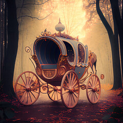 Wall Mural - generative ai: luxurious and ornate cinderella carriage