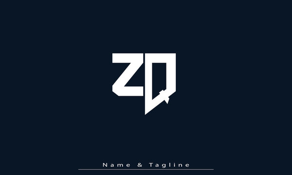 Alphabet letters Initials Monogram logo ZQ , QZ