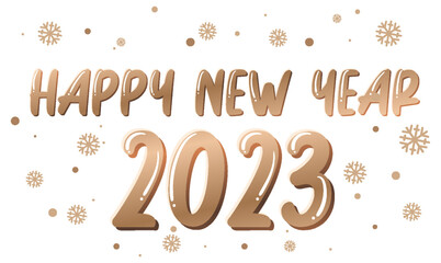 Wall Mural - Happy New Year 2023 text for banner design