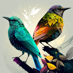 Wall Mural - Birds Vector Art AI Generated