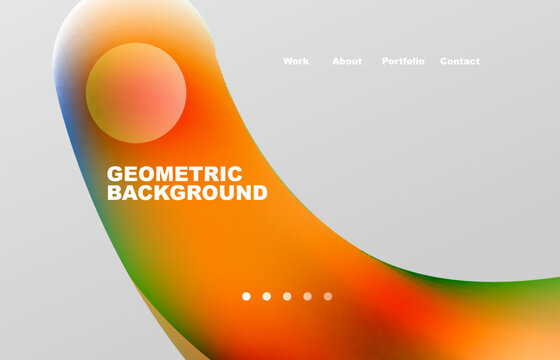 Abstract liquid background for your landing page design. Web page for website or mobile app wallpaper