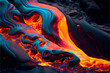 Leinwandbild Motiv Flowing lava in bright intense colors ideal for backgrounds