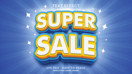 Wall Mural - Super sale text effect with 3d bold style