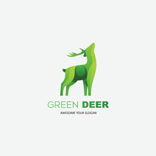 Green Deer Gradient Colorful Vector Icon