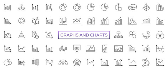 Poster - growing bar graph icon set. business graphs and charts icons. statistics and analytics vector icon. 
