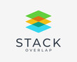 Stack Pile Heap Data Information Overlap Color Overlapping Modern Overlay Icon Vector Logo Design