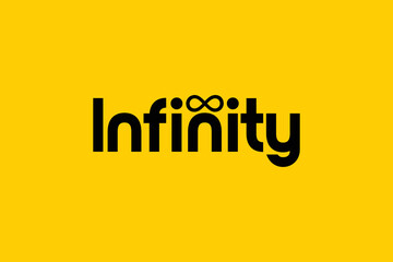 Wall Mural - Minimal Awesome Trendy Professional Letter Infinity Logo Design Template On Yellow Background