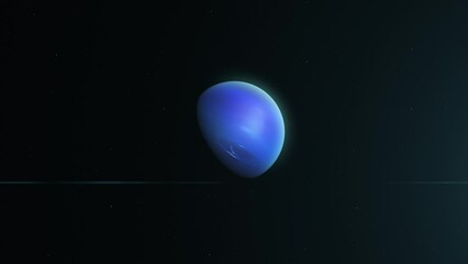Wall Mural - Planet Neptune Rotating In Orbit In The Outer Space. 3D animation