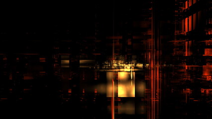 Poster - Abstract digital space, digital technologies, background for design. Transmission of information, data processing. 3d render
