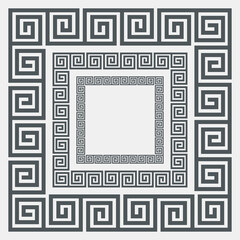 Wall Mural - Greek set of frame, corner and border, roman ornament quality vector illustration cut 