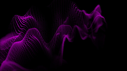 Aufkleber - Wave of dots and weave lines. Abstract background. Network connection structure. 3d rendering.