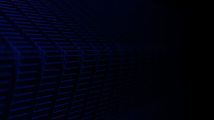 Poster - Galactic portal with linear connections. Optical illusion of a laser tunnel. Technological connections of space and time. The concept of leaders in the technological world. 3d rendering.