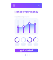 Poster - financial app, personal finances mobile ui design