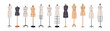 © Good Studio - Tailors mannequins set. Sewing dummies, women torso, body for fashion design, dressmaking. Female manikins, fabric and metal figures on stands. Flat vector illustrations isolated on white background