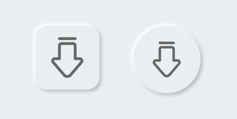 Poster - Download line icon in neomorphic design style. Arrow signs vector illustration.