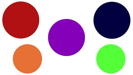 Poster - Empty circles smooth animation with white and green background. 4K Moving circles with free space