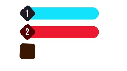 Poster - Infographics Animation three points with a white screen and green screen 4k. Colorful graphics with free space