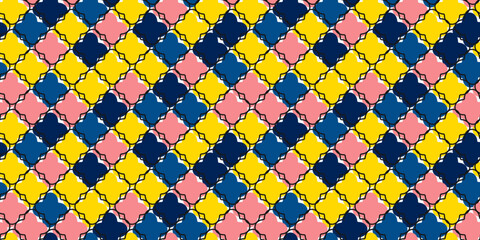 Aufkleber - Colored crosses, texture seamless pattern. Wallpaper vector with retro crosses. Print and seamless pattern, design of textiles.