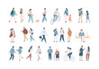© Oksana_Latysheva - Crowd. Different People silhouette. Male and female flat faceless characters isolated on white background..