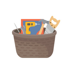 Wall Mural - Basket with tools - vector clipart