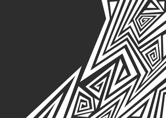 Aufkleber - minimalist background with abstract geometric and curly lines and with some copy space area. simple 