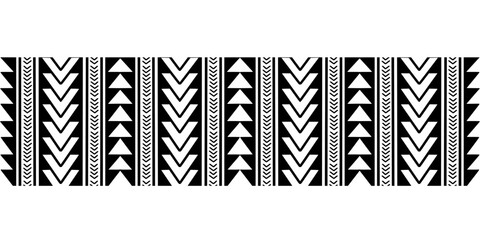 Wall Mural - Wrap around arm polynesian tattoo design. Pattern aboriginal samoan. Vector illustration eps10.