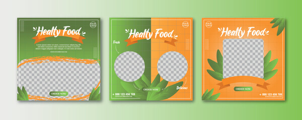 Healty food social media post ,premium vector 