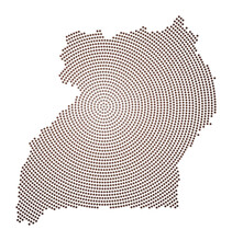 Uganda Dotted Map. Digital Style Shape Of Uganda. Tech Icon Of The Country With Gradiented Dots. Neat Vector Illustration.